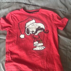 Red Santa Snoopy Kids Medium T-Shirt